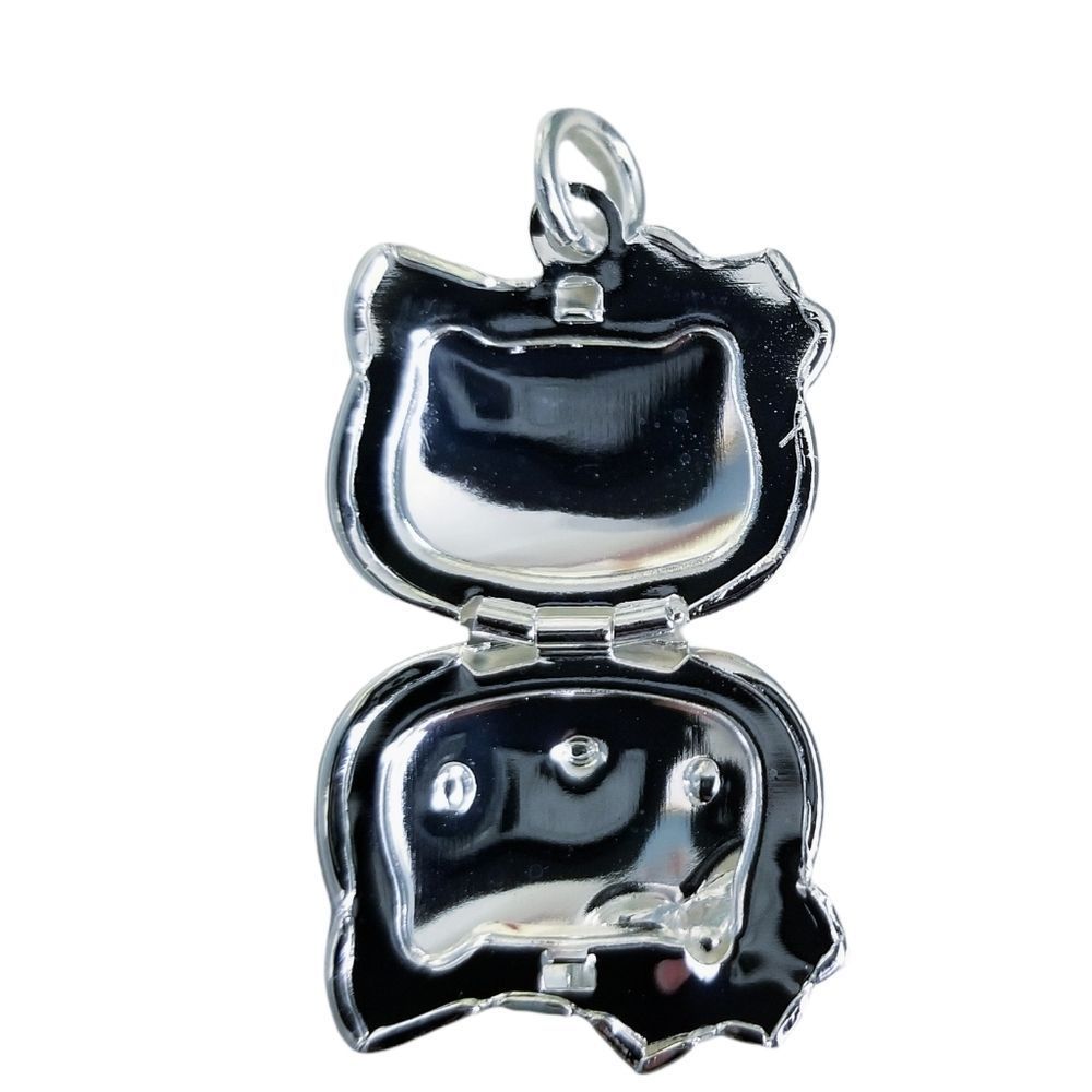Sterling Silver Stamped 925 Hello Kitty Locket Necklace Pendant NEW! - Picture 6 of 10